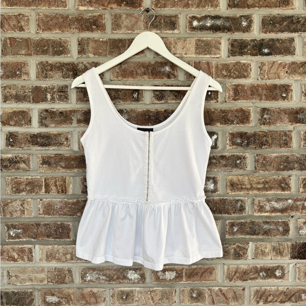 TopShop White Peplum Women’s Cotton Top Size 6
